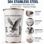 250th Anniversary Color Changing Stainless Steel Cup 16 oz Patriotic Eagle Drinkware